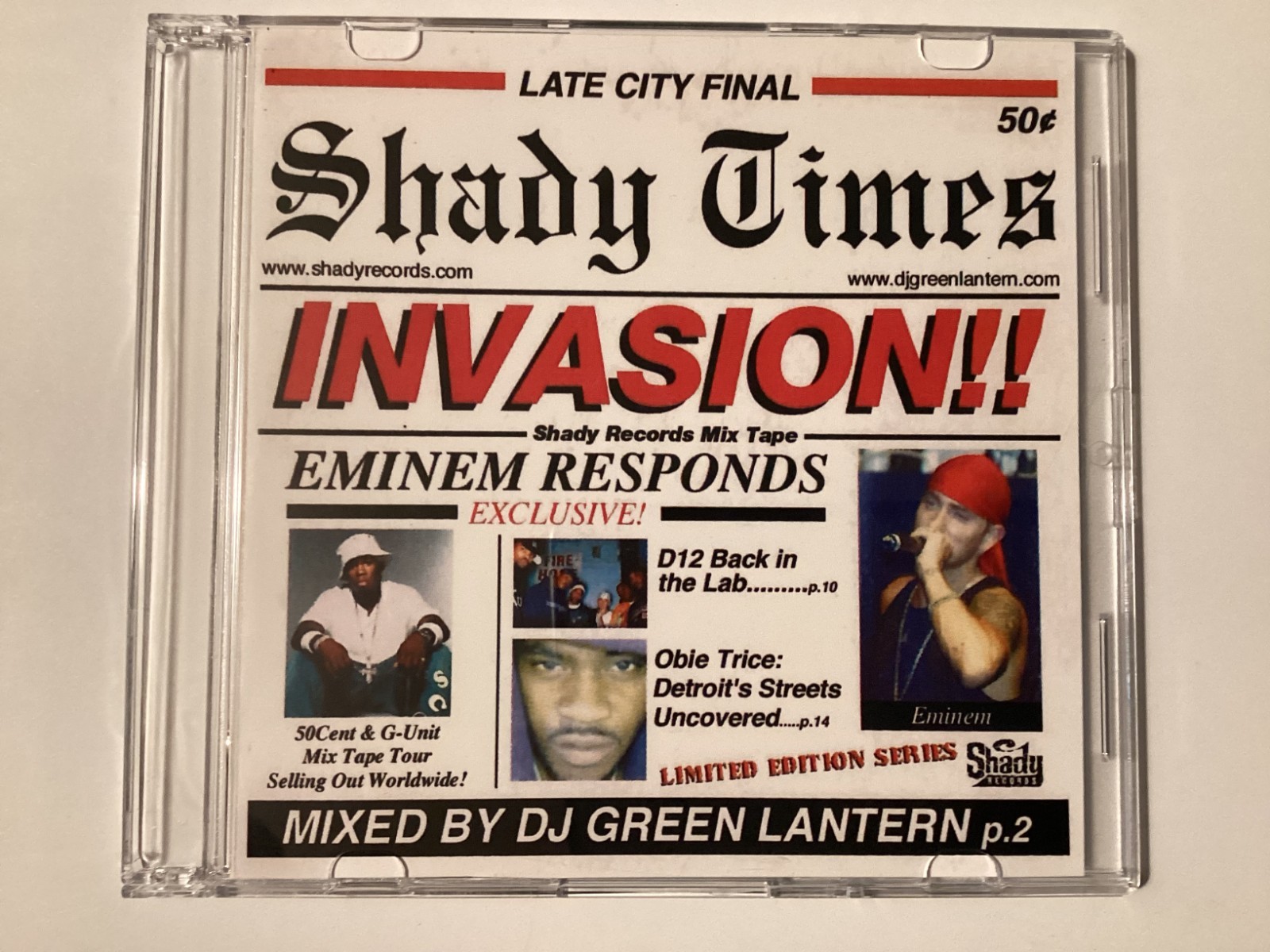 DJ Green Lantern – Invasion CD 2002 Promo Mixtape d12 benzino 50 cent eminem