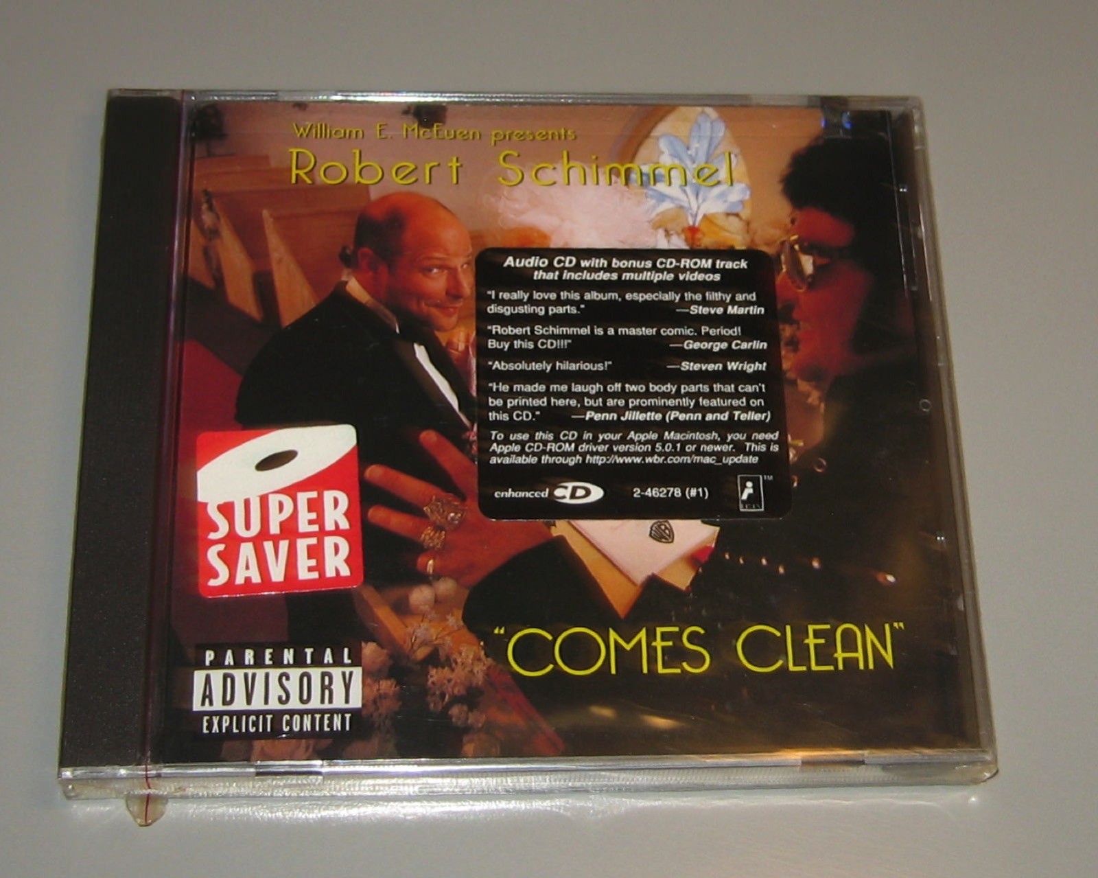 Robert Schimmel – Comes Clean [PA] (CD 1996, Warner Bros. Records) Sealed Comedy