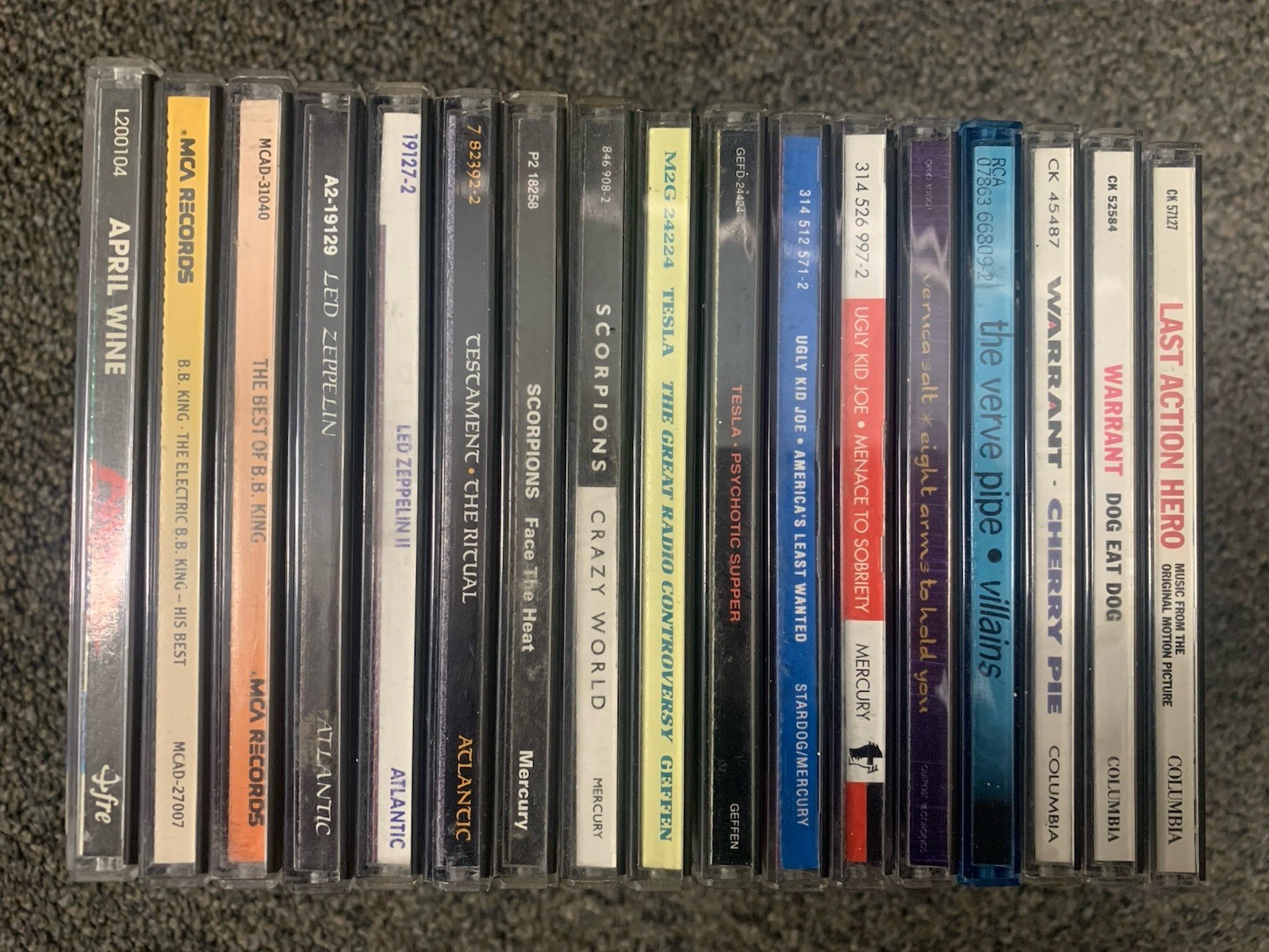 Lot of 17 Empty CD Jewel Cases with Artwork Only No CDs BBKing Zeppelin Etc