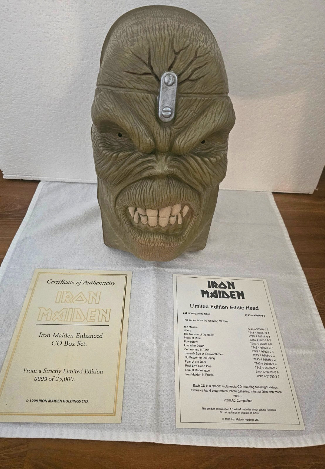 Iron Maiden Eddie Head 13 CD Box Set Limited Edition # 99 Of 25,000 RARE