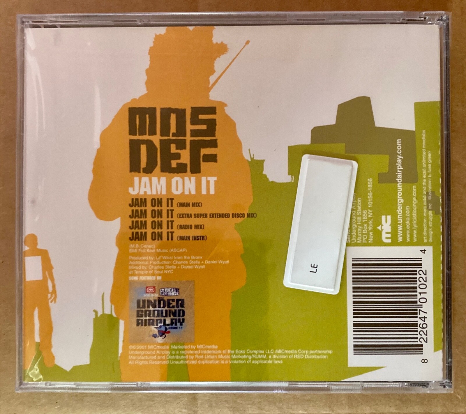 New CD Single – Mos Def – Jam On It (2001) 4 Tracks – Lyricist Lounge – Rare Rap