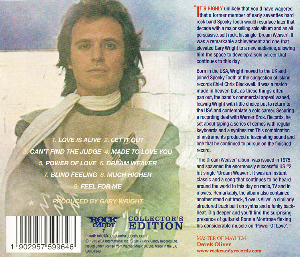 Gary Wright ~ The Dream Weaver (1975) CD 2017 Rock Candy Records UK •• NEW ••