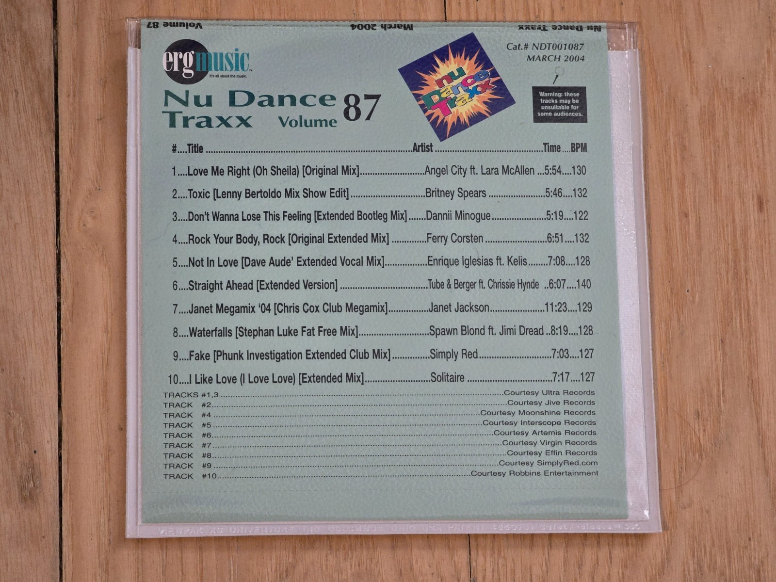 ERG Nu Dance Traxx CD, Volume 87 ~ MINT