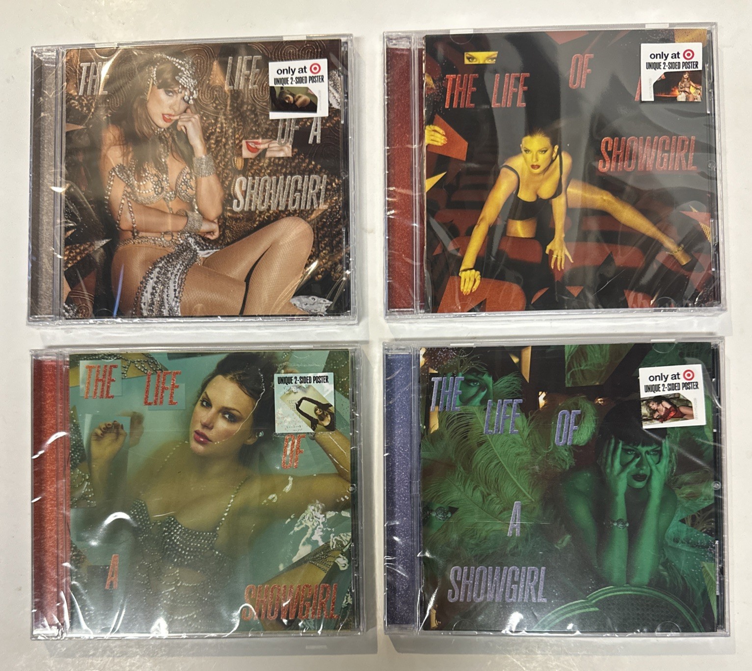 Taylor Swift The Life of a Showgirl All 4 CDs & Posters set Target Exclusive NEW