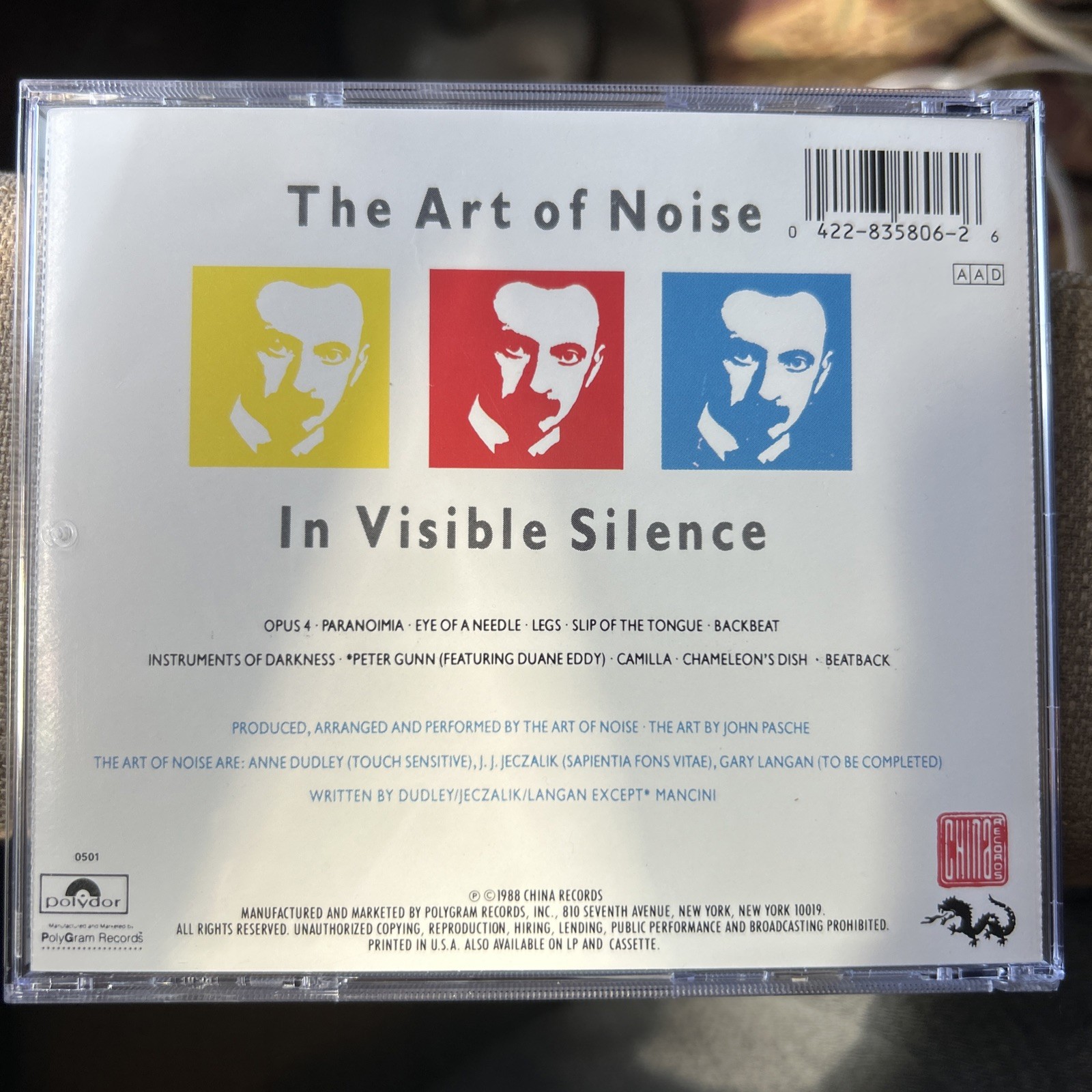 THE ART OF NOISE – IN VISIBLE SILENCE (CD 1988) Polydor CHINA RECORDS US OOP