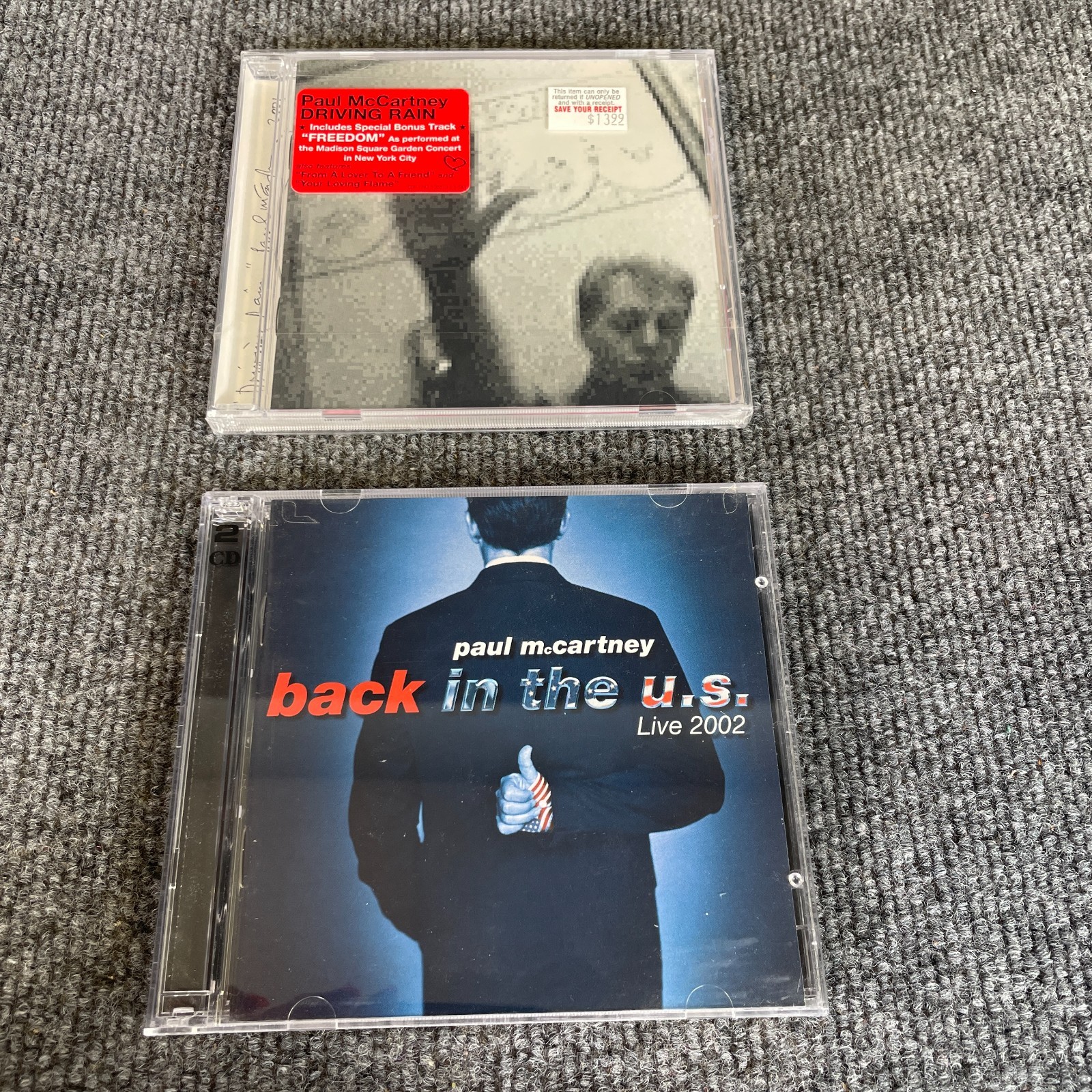 Paul McCartney 2 CD Lot Driving Rain Back In U.S. Live 2002 Excellent Condition