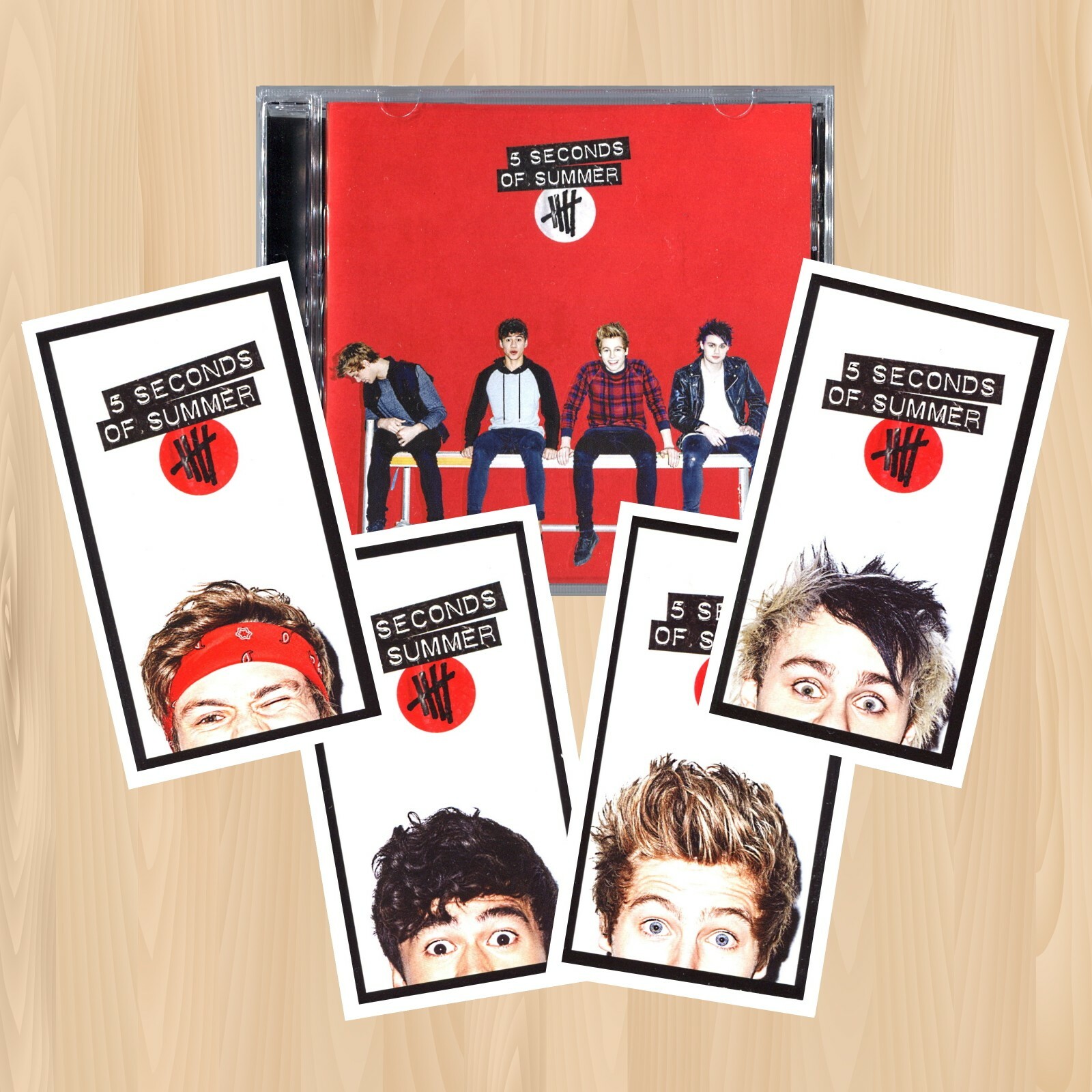 +4 BONUS TRACKS—- 5 SECONDS OF SUMMER Exclusive RED 5SOS CD with CARDS 0623
