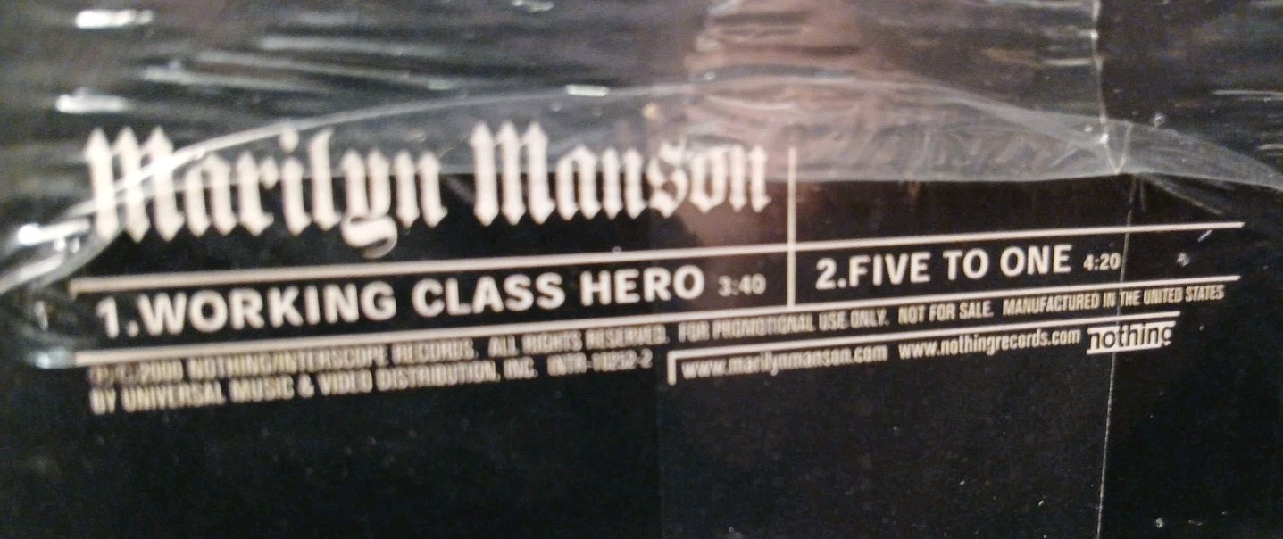 MARILYN MANSON CD JOHN LENNON Working Class Hero DOORS Five to One SEALED promo