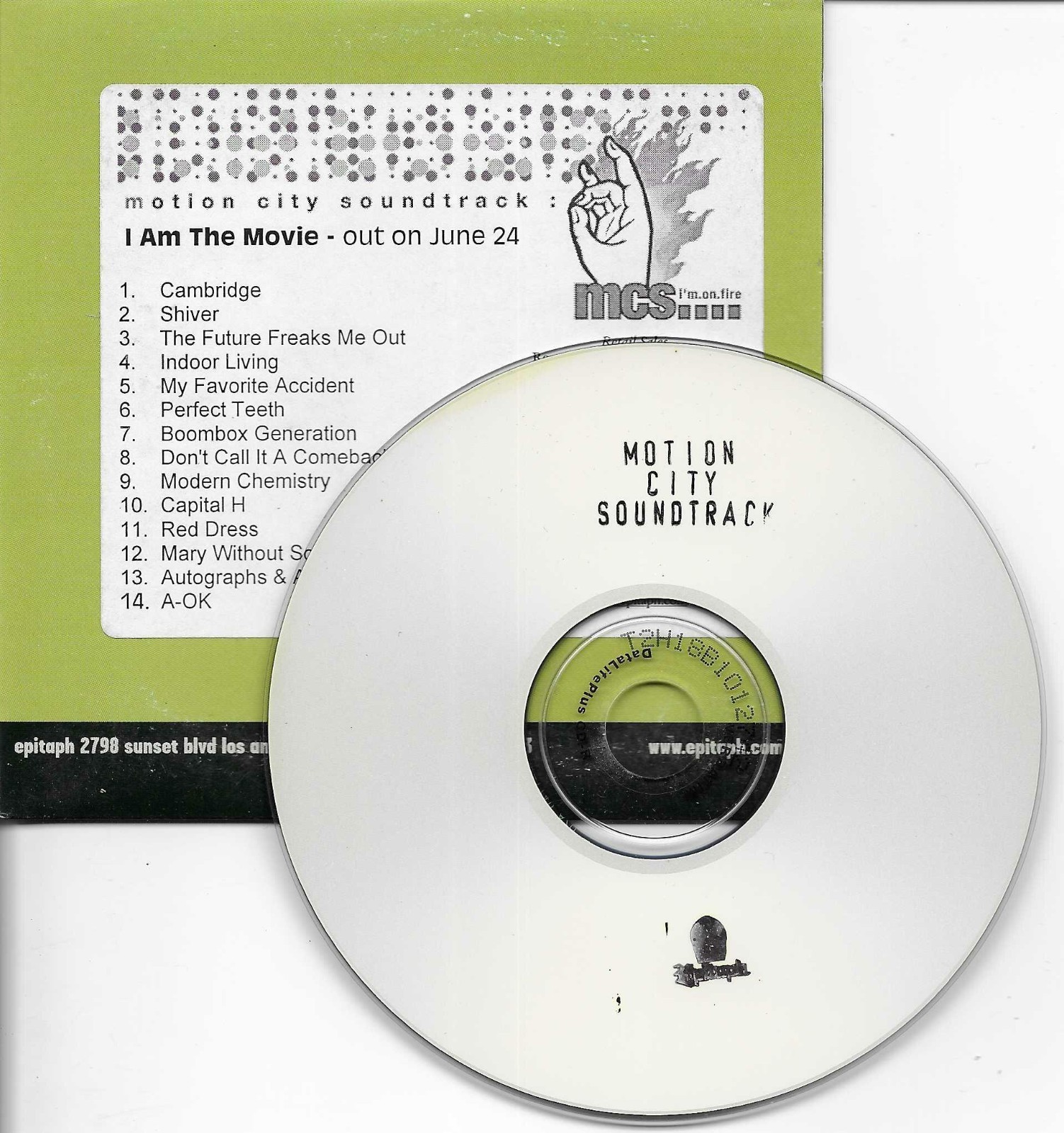 MOTION CITY SOUNDTRACK Am the Movie DIFFERENT ART & PACKAGING ADVNCE PROMO CD