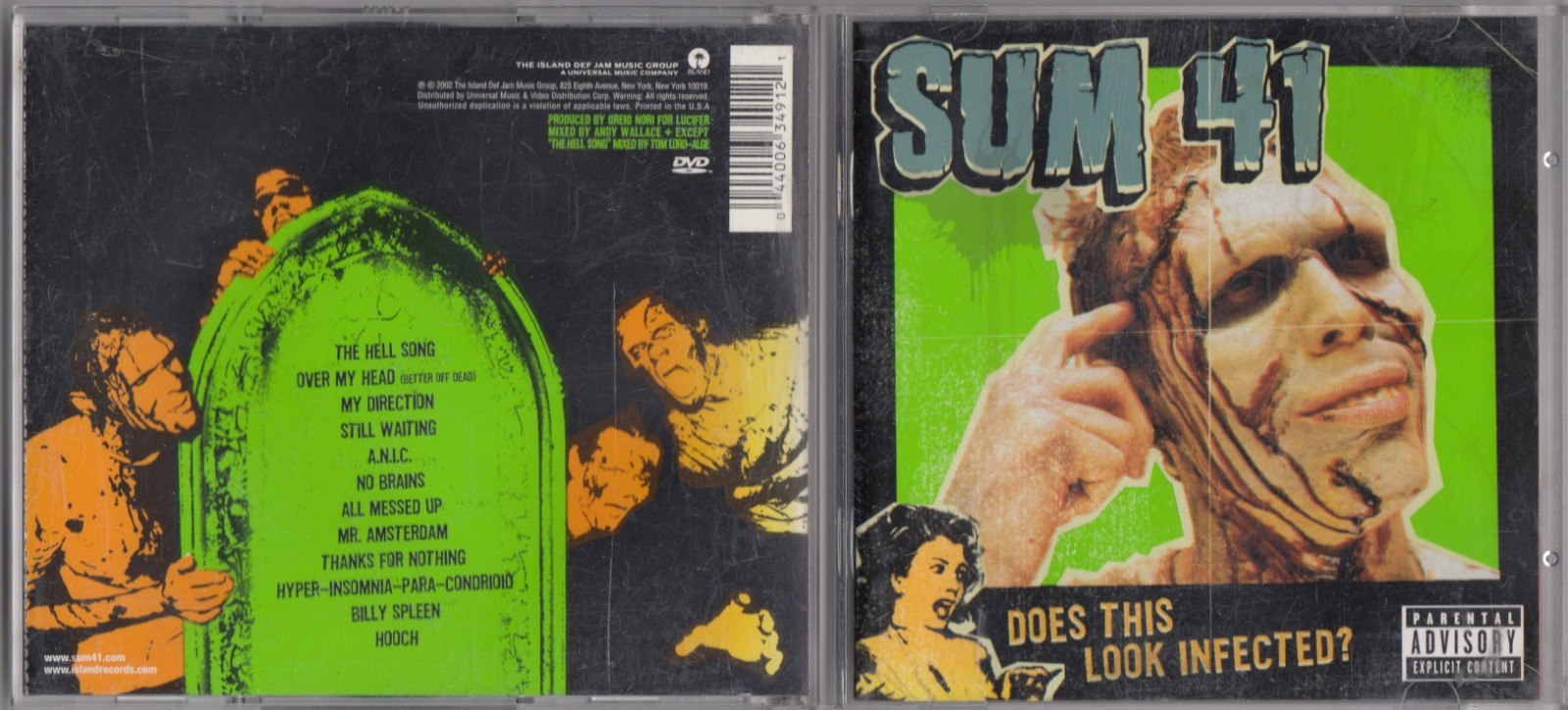 Sum 41 – Does This Look Infected? [PA] (CD, Nov-2002, Def Jam (USA)) + DVD