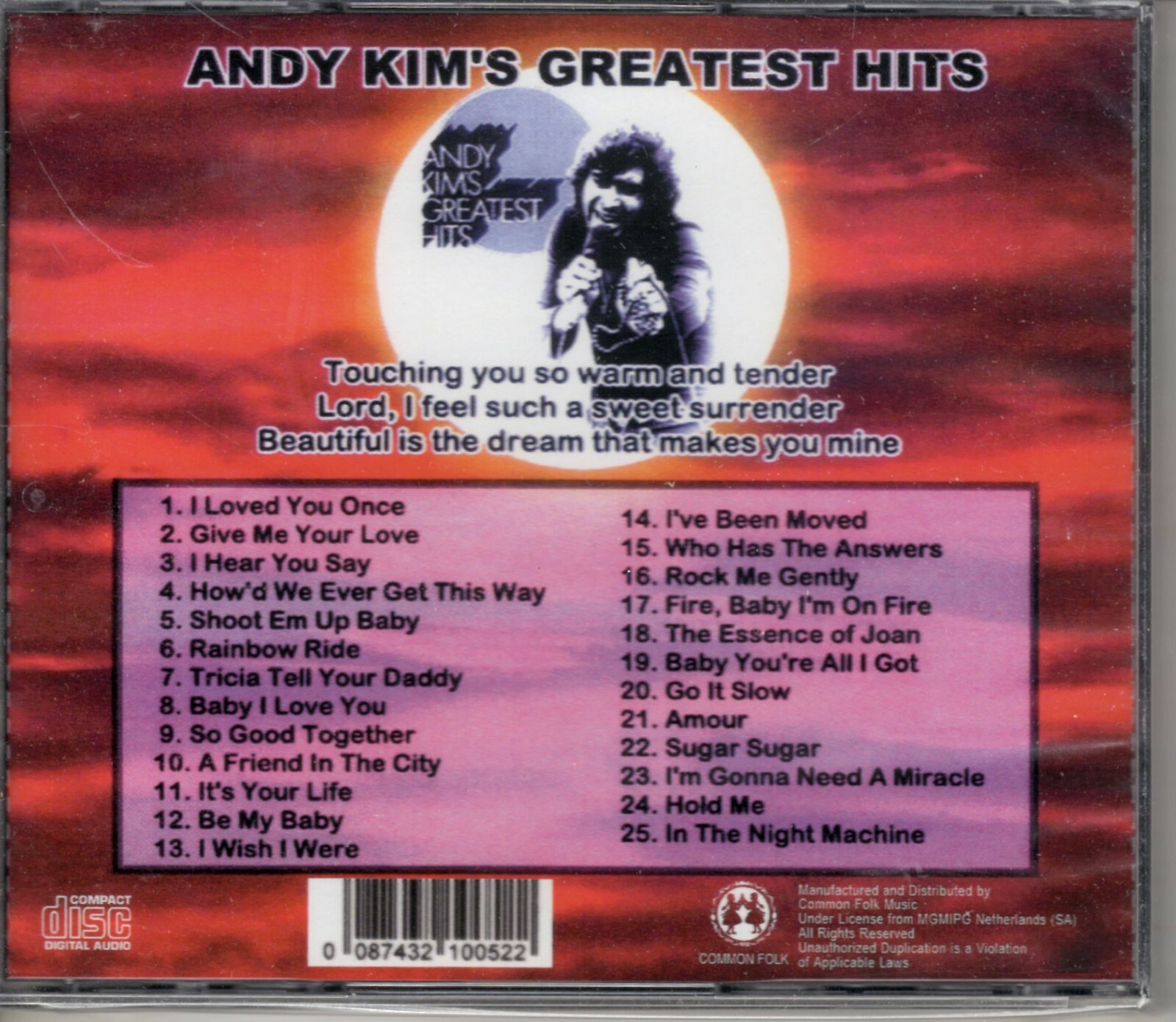 Best Of Andy Kim – Reflections – CD – Brand New