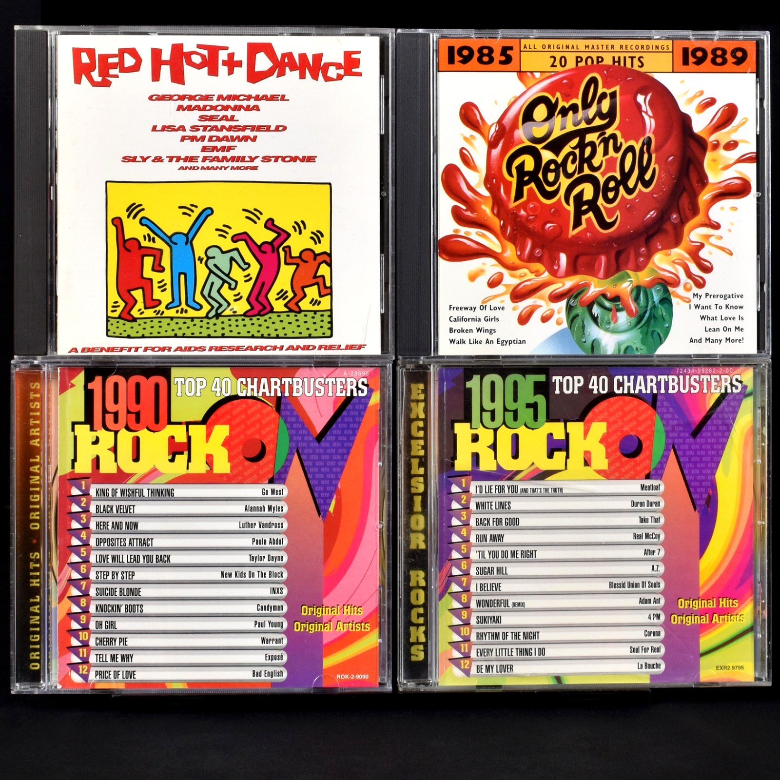 4 CD Lot 80s 90s Compilation Various Only Rock On 1990 95 Only 985-1989 Red Hot