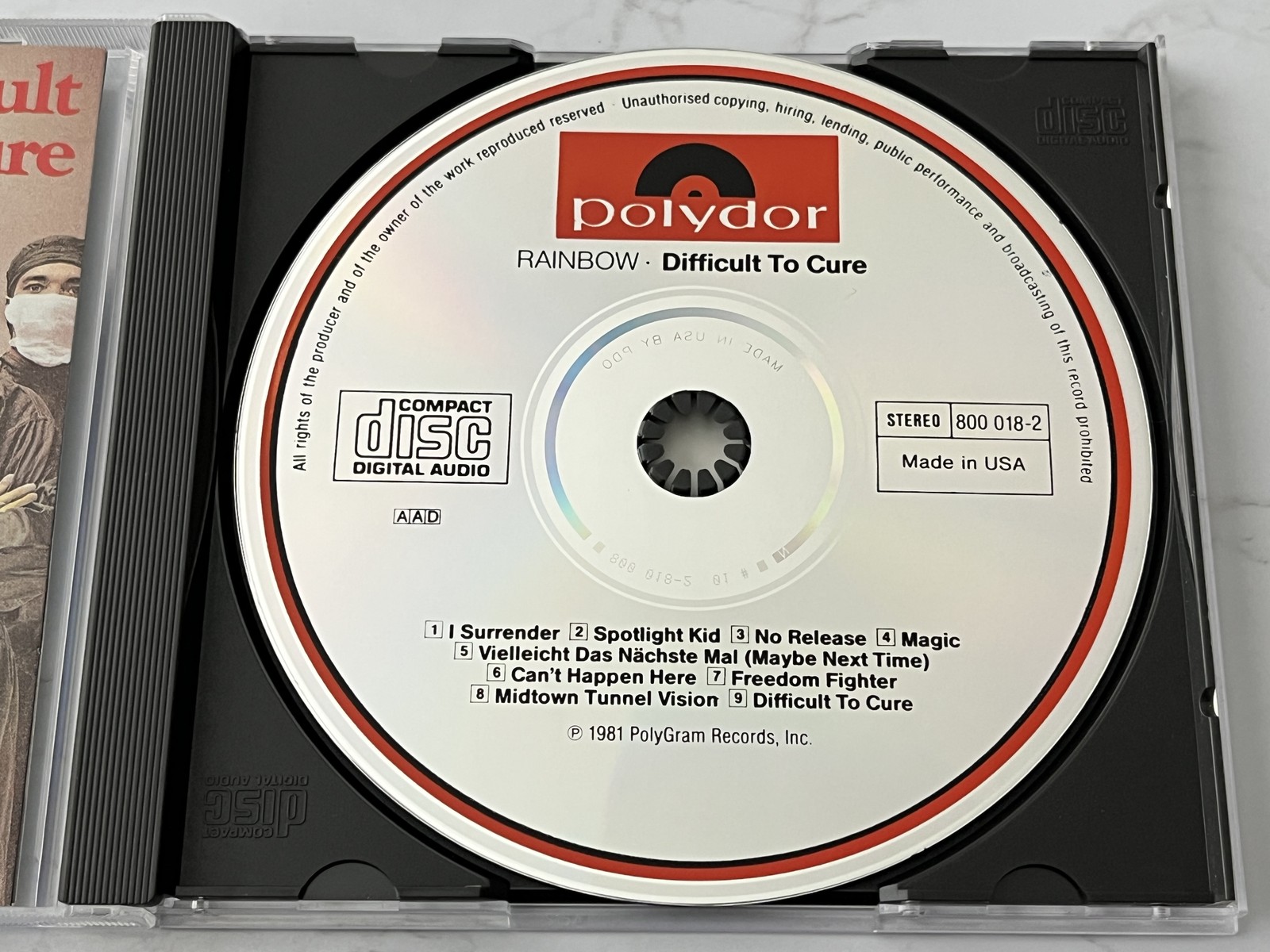 Rainbow Difficult To Cure CD TARGET ERA! USA BY PDO Polydor 800 018-2 RARE! OOP!