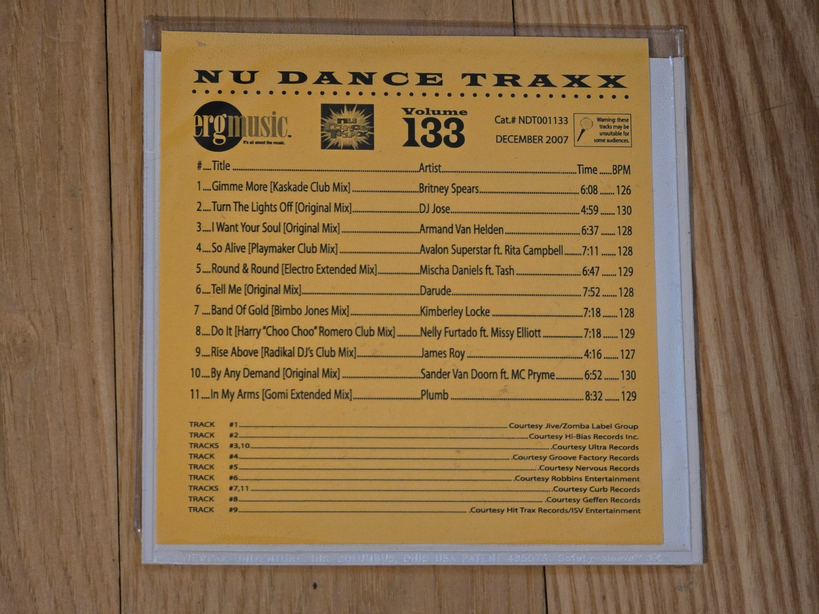 ERG Nu Dance Traxx CD, Volume 133 ~ MINT