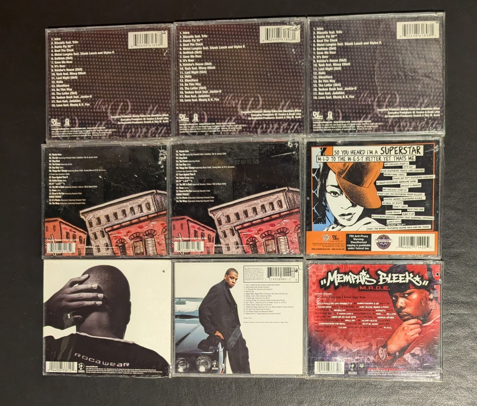 Lot of 27 90’s-00’s Rap CDs JayZ – LL Cool J Ghostface Ja Rule Method Man SEALED