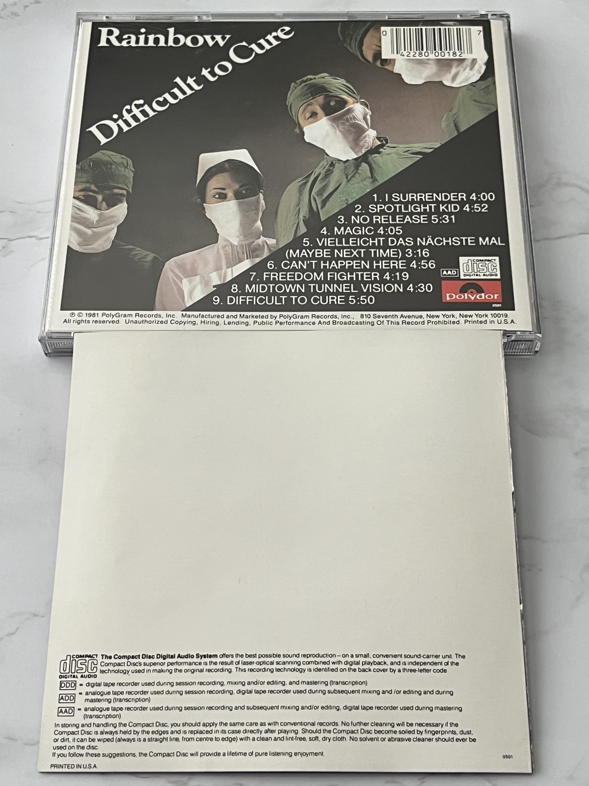 Rainbow Difficult To Cure CD TARGET ERA! USA BY PDO Polydor 800 018-2 RARE! OOP!