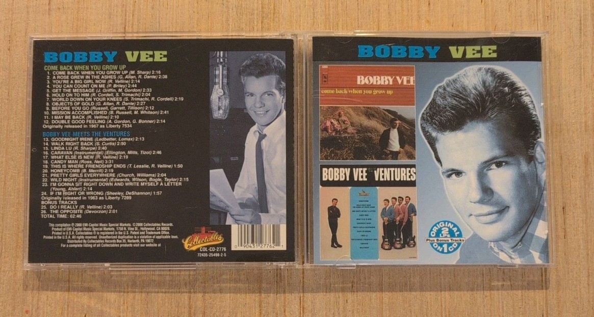 Bobby Vee Come Back When You Grow Up / …Meets The Ventures CD Collectables