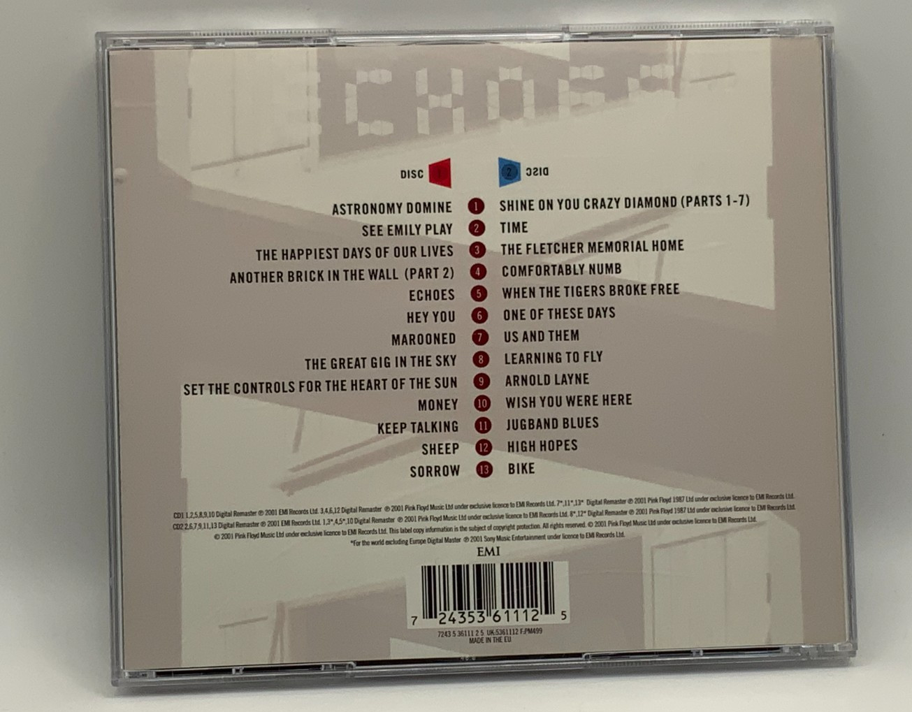 Echoes The best of Pink Floyd two Disc CD alum cardboard sleeve edition