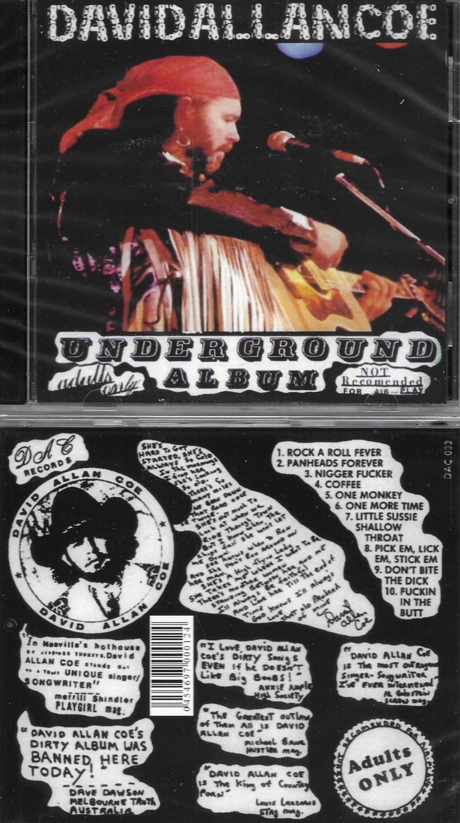UNDERGROUND DAVID ALLAN COE X RATED CD NEW SEALED