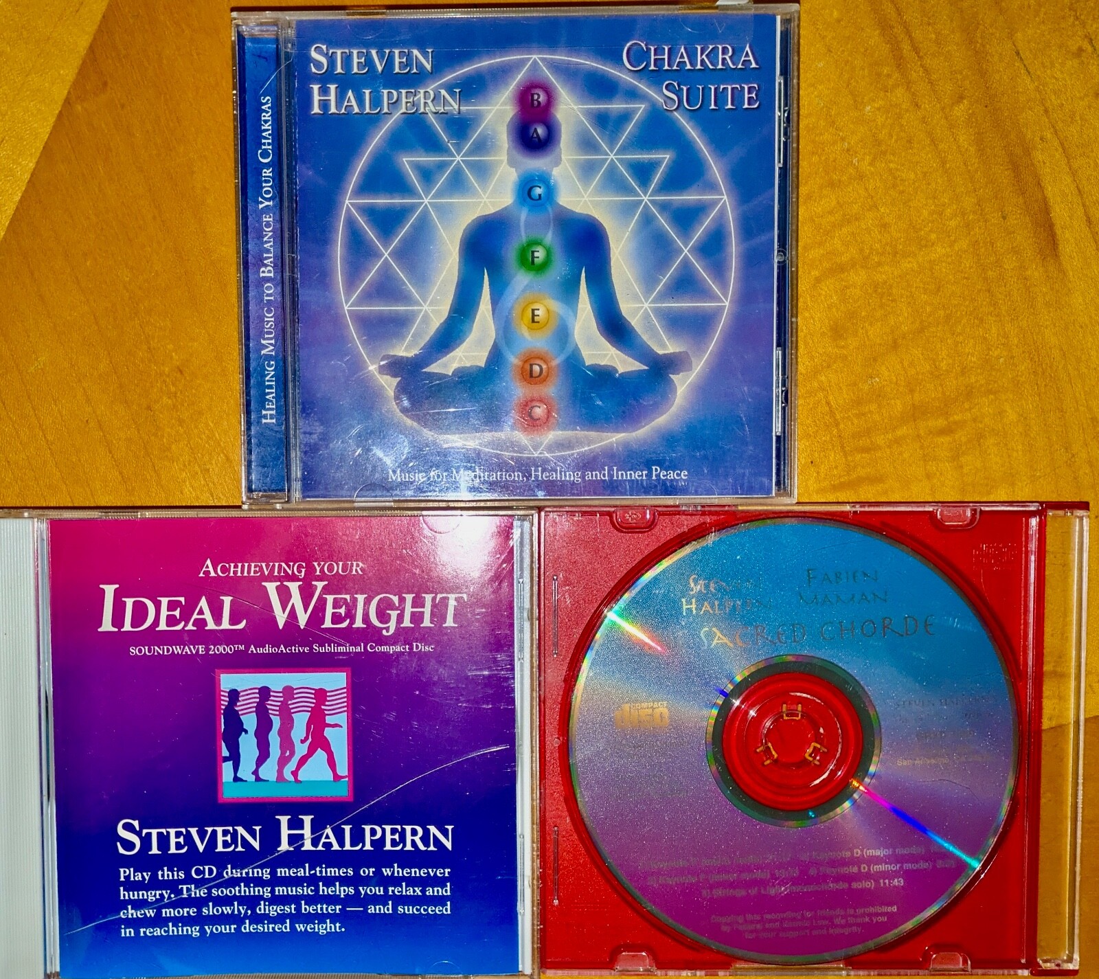 3 New Age CDs STEVEN HALPERN: The Sacred Chorde, Chakra Suite, Ideal Weight